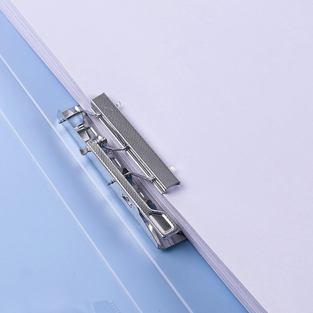Punchless Clamp Binder, Ringless Binder Holds 100 Letter Size Pages, Documents, Folders for Documents, 8.5x11 Folder with Double Metal Clips for Home or Office, Pink