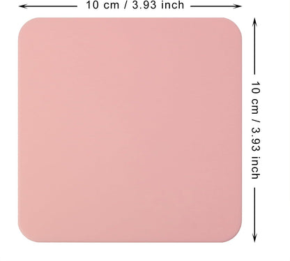 Mini Skater 3pcs Bar Coasters 10x10x0.2CM Square Silicone Coasters for Drinks Beverage Coffee Table Tea Coaster (Pink)