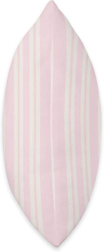 Coquette Stripes Soft Feminine Antique White and Blush Pink Throw Pillow