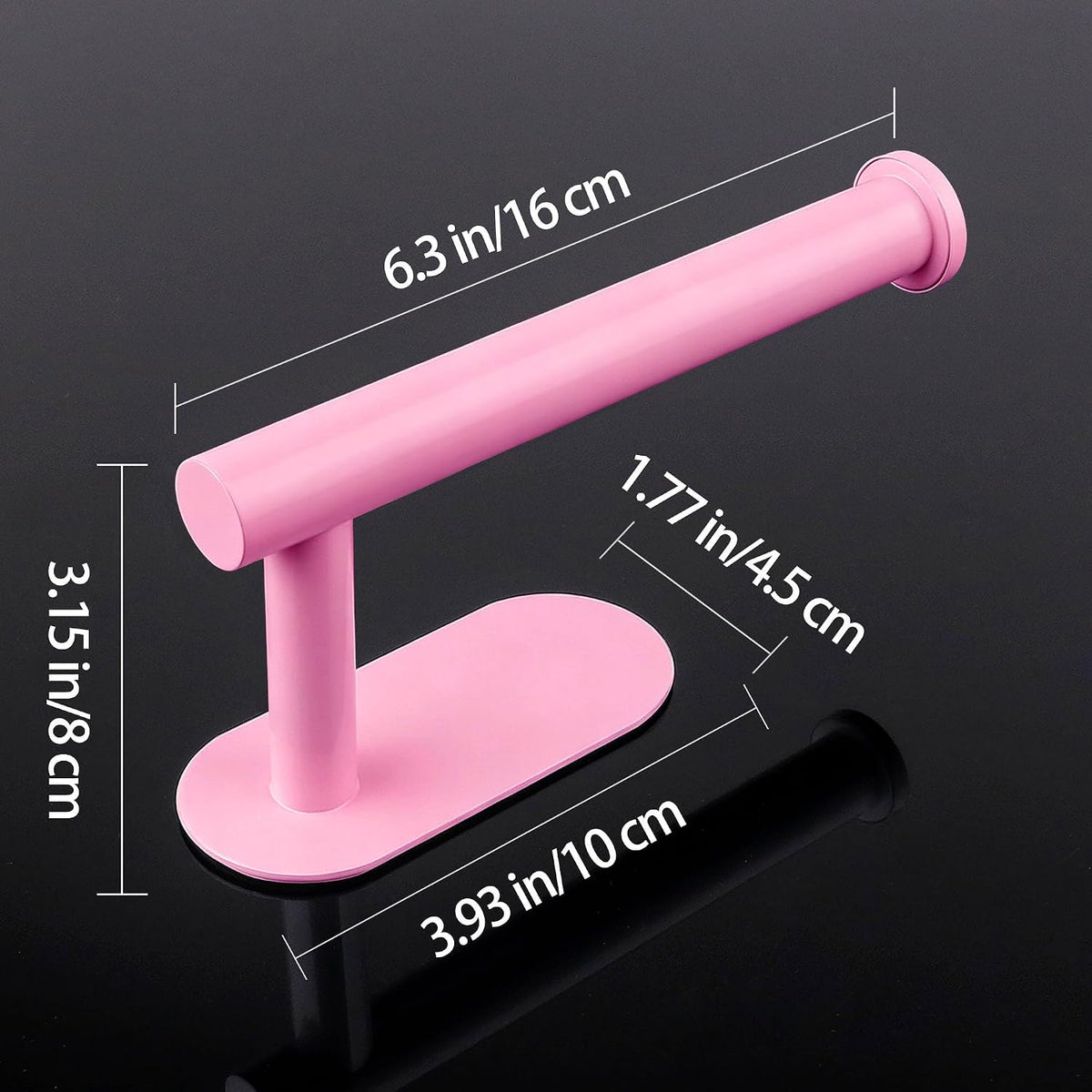 Pink Toilet Paper Holder, Self Adhesive Toilet Paper Roll Holder No Drilling Wall Mount for Bathroom, Toilet