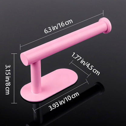 Pink Toilet Paper Holder, Self Adhesive Toilet Paper Roll Holder No Drilling Wall Mount for Bathroom, Toilet