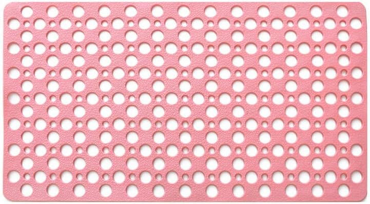 VIGAN Bathroom Mat TPE Shower Non Slip Foot Pad Toilet Waterproof and Anti Falling Floor Mats Suction Pad Shower Mat Foot Pad (75CMX43CM, Pink)