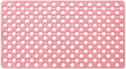 VIGAN Bathroom Mat TPE Shower Non Slip Foot Pad Toilet Waterproof and Anti Falling Floor Mats Suction Pad Shower Mat Foot Pad (75CMX43CM, Pink)