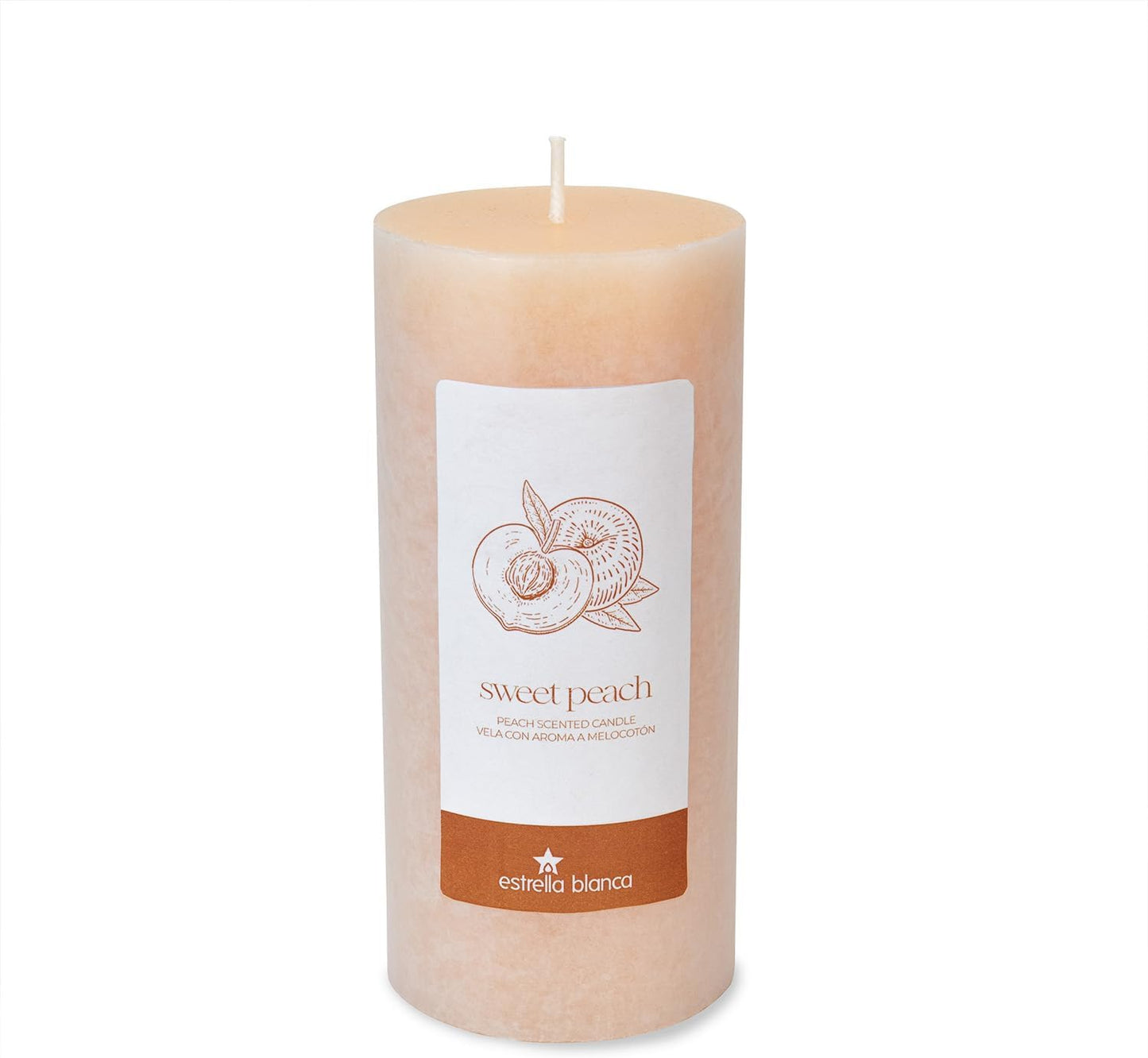 Peach Scented Light Orange Pillar Candles, Set of 3 (3x6 Inch), Long Lasting Aromatic Pillar Candles for Home Décor, Decorative Candle Gift for Men and Women