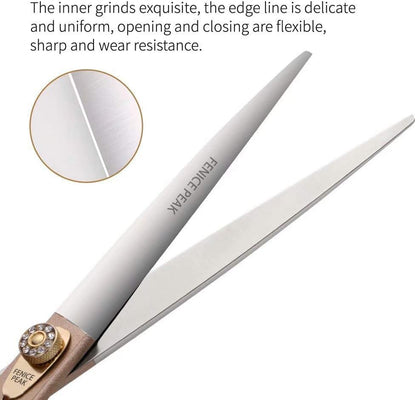 8'' Dog Straight Scissors for Grooming 440C Stainless Steel Rose Gold Professional Pet Trimming Scissors Sharp Blades Cutting for Dogs and Cats Shears