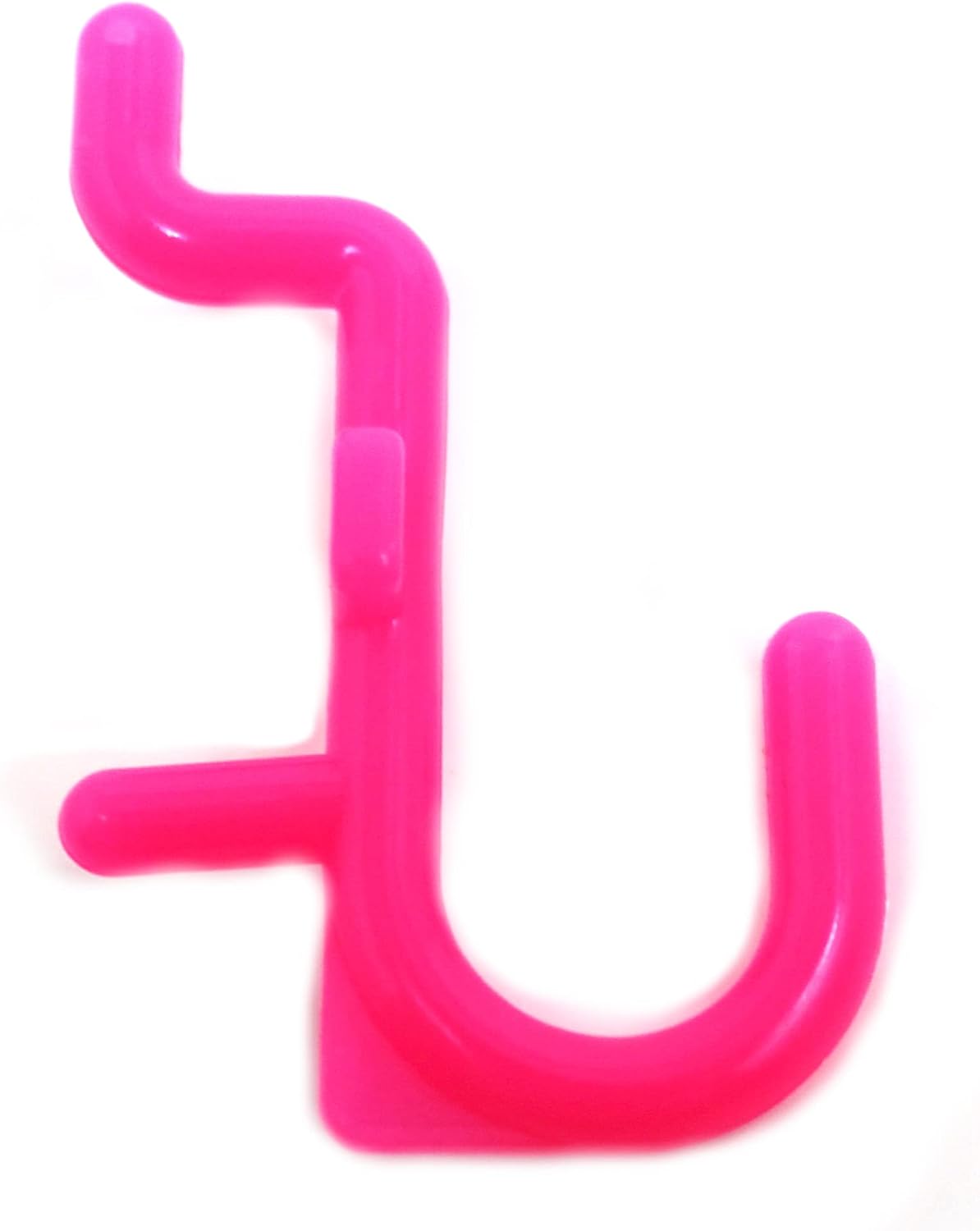 JSP Manufacturing Pegboard Hooks Non-Locking Plastic J Style Hook | Garage Tool Storage Craft Hooks Pegboard Accessories (500, Pink)
