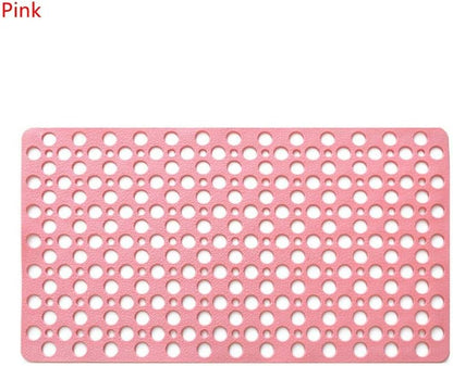 VIGAN Bathroom Mat TPE Shower Non Slip Foot Pad Toilet Waterproof and Anti Falling Floor Mats Suction Pad Shower Mat Foot Pad (75CMX43CM, Pink)