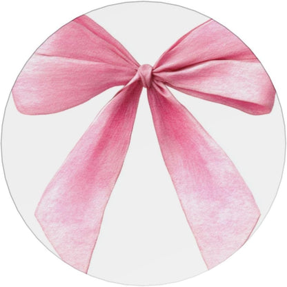 Watercolor Light Pink Coquette Bow Ceramic Coasters with Holder Set of 6 Coffee Cup Drink Coasters
