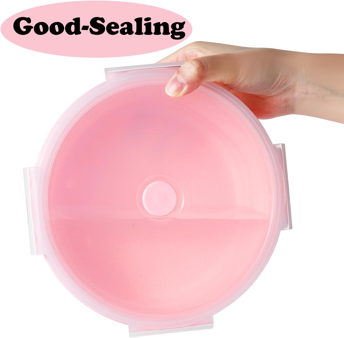 Joyinjojo Collapsible Dog Bowls with Lids, 2 Pack Portable Travel Dog Bowls for Small Medium Large Dogs, Silicone Foldable Outdoor Dog Cat Food Water Bowls for Camping Hiking Road Trip, Pink 12 oz