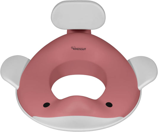 Kindsgut Whale Potty Training Seat for Toddlers – Kids Toilet Seat with Backrest, Non-Slip, Fits Round & Oval Toilet Seats, Designed in Germany, Dusty pink