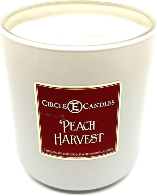 Circle E Candles, Peach Harvest Scent, Medium Size Jar Candle, 14oz – Sweet Juicy Fruity Home Fragrance, Fresh Orchard-Inspired Candle, Made in USA