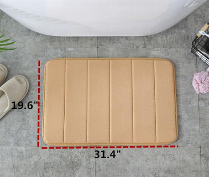 Bathroom Rug Mat, Extra Soft and Absorbent, Non-Slip Plush Shaggy Bath Carpet, Machine Wash Dry,Stripe - Pink