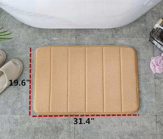 Bathroom Rug Mat, Extra Soft and Absorbent, Non-Slip Plush Shaggy Bath Carpet, Machine Wash Dry,Stripe - Pink