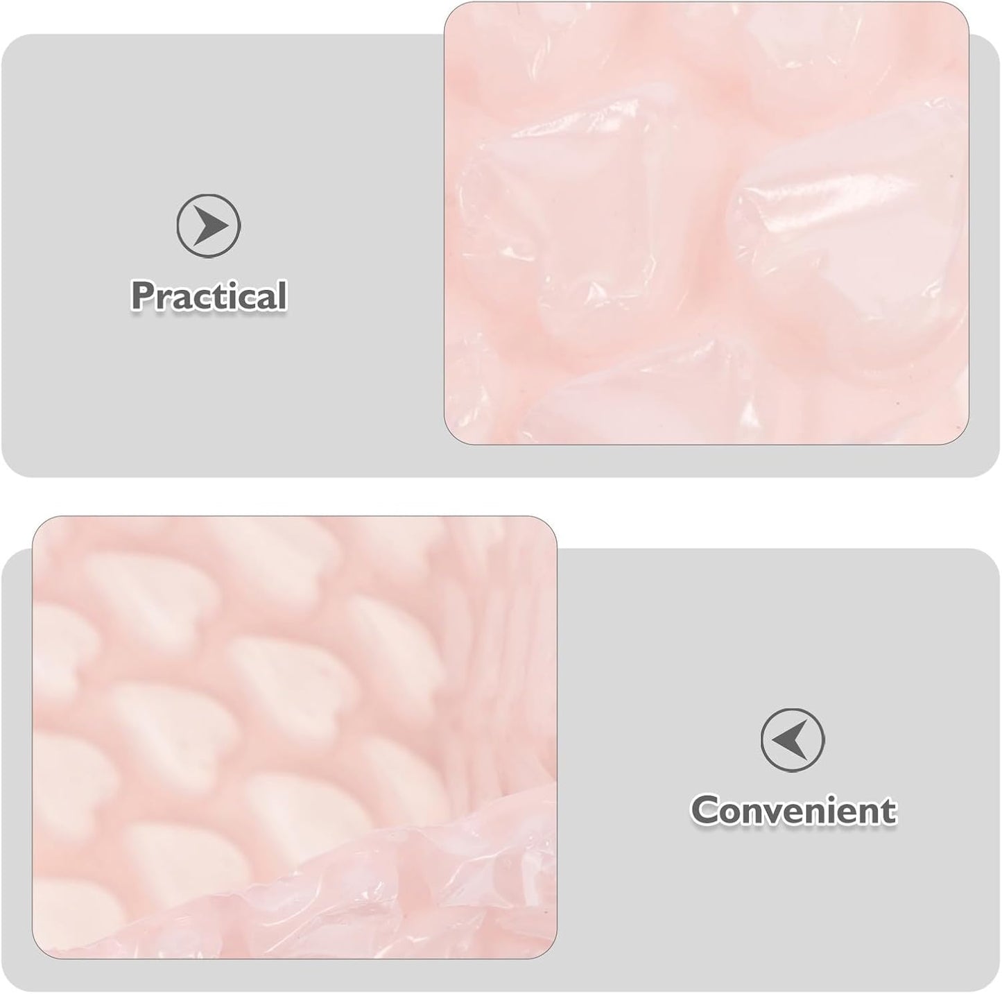 50pcs Heart-shaped Air Pillow Packaging Bags with Bubble Cushioning Wrap and Void Fill for Fragile Items and Parcels, Pink Plastic Shockproof Wrap for Different Shipping Scenarios
