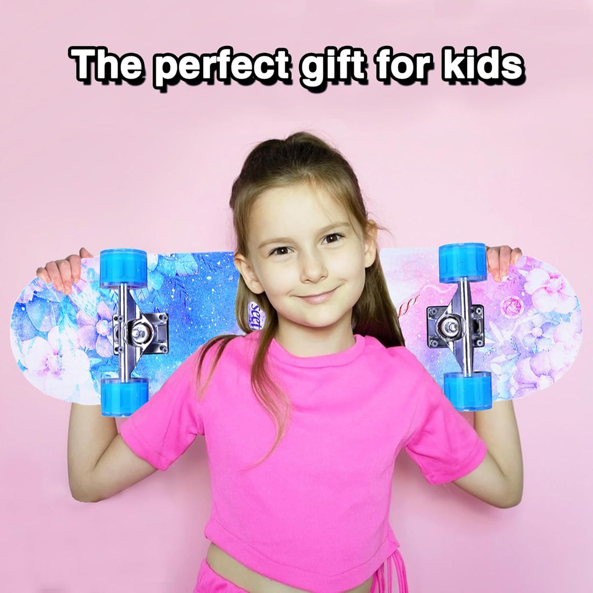 Skateboards for Beginners Kids Boys Girls and Adults,31''x8'', 7-Layer Maple, Double Kick Concave, Fascinating Cool, Solid&Durable