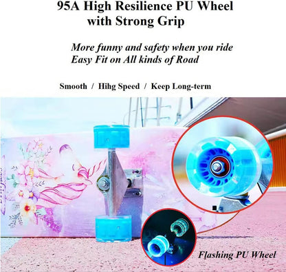 Skateboards for Beginners Kids Boys Girls and Adults,31''x8'', 7-Layer Maple, Double Kick Concave, Fascinating Cool, Solid&Durable