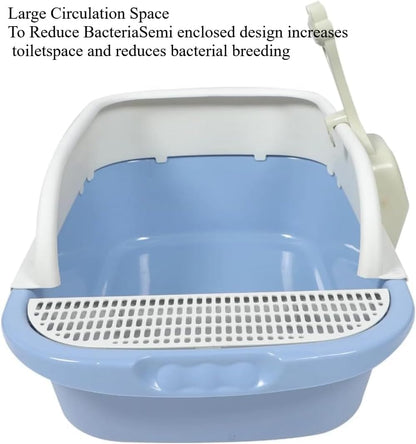 Open Top Cat Litter Box - Easy Clean Cat Toilet for Kittens & Adult Cats, Household Pet Supplies(Pink)