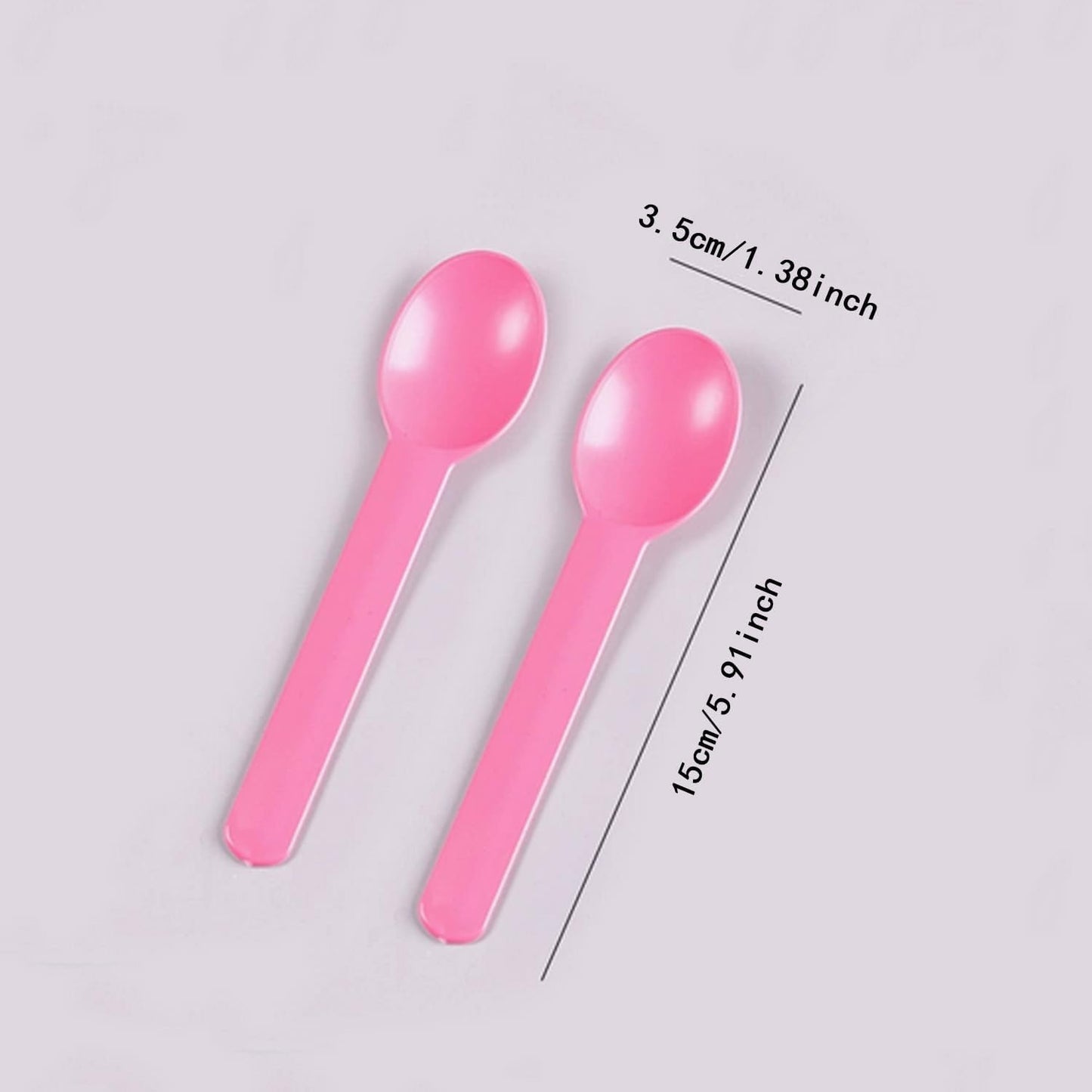 50 Pcs Disposable Plastic Dessert Spoons, 5.9"Ice Cream Spoons, Small Dessert Spoons for Ice Cream, Yogurt, Pudding, Cake,Party and Daily Use (Pink)