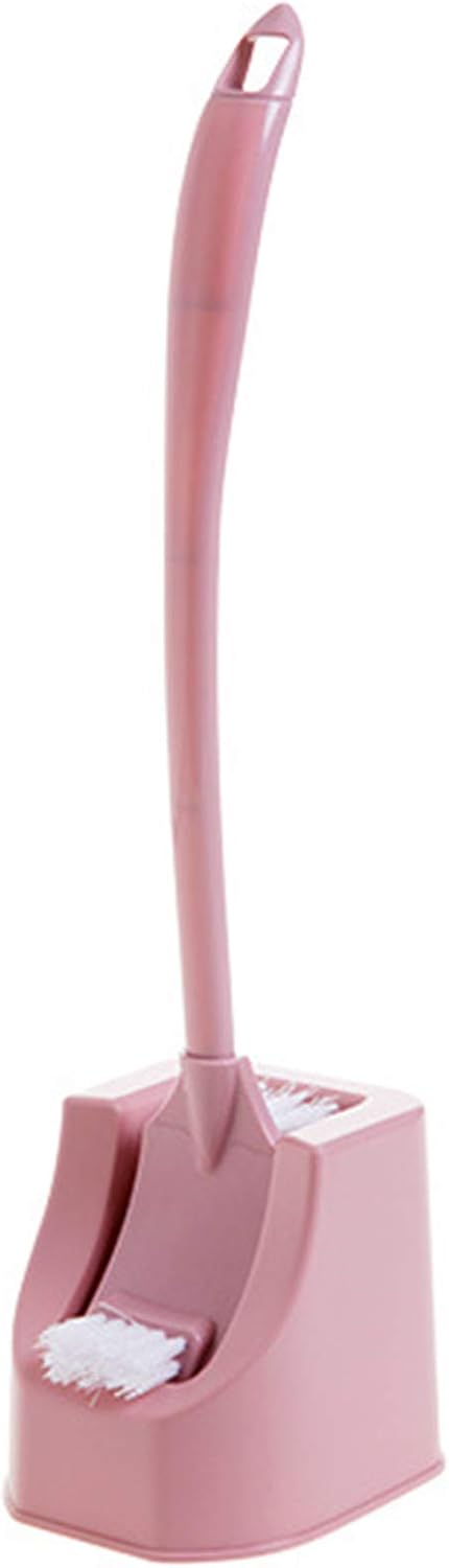Toilet Brush Toilet Bowl Brushes with Holder Set,Long Handle Double-Sided Toilet Brush Bathroom Accessories Decontamination Tool Pink