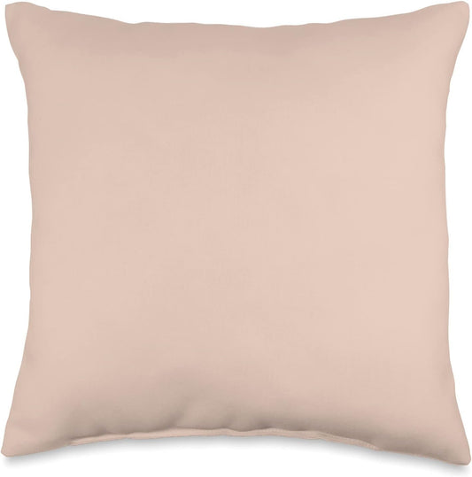 Simple Solid Vintage Rose Pastel Pink Color Cream Colors Throw Pillow