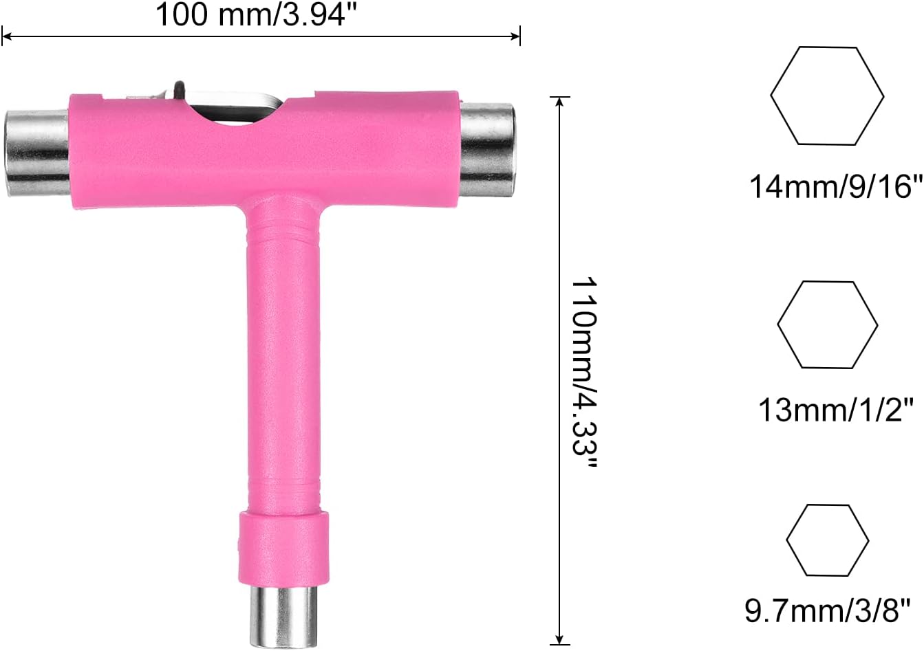 PATIKIL All-in-One Skate Tool, Multi-Function Portable Skateboard Tool T Tool Wrench with L-Type Cross Head Screwdriver