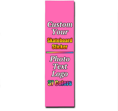 Personalized Skateboard Stickers, Add Picture Logo Text, Custom Fashion Skateboard Sticker for Scooter Longboard, Gifts for Dad Brothers, HotPink, 9"x31"