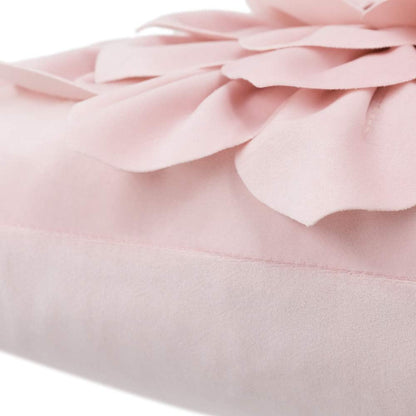OiseauVoler Decorative 3D Flower Throw Pillow Covers Handmade Pillowcases for Sofa Bed Home Room Decor 18 x 18 Inch Light Pink