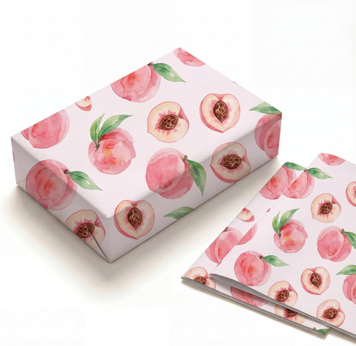Pink Peach Wrapping Paper, 19.6 x 27.5 in, 2 Sheets