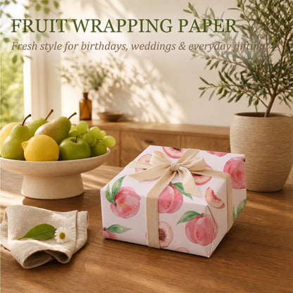 Pink Peach Wrapping Paper, 19.6 x 27.5 in, 2 Sheets