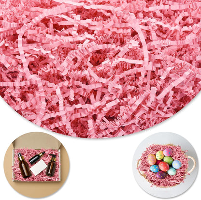 Crinkle Paper Filler, Shredded Paper For Gift Baskets 1/2LB (8 oz) , Pink Valentine's Gifts Day Baskets Grass, Crinkle Cut Papers Shred For Birthdays, Easter, Mother's Day, Weddings,Boxes Bags, Basket Filler ,Anniversaries,Gift Wrapping