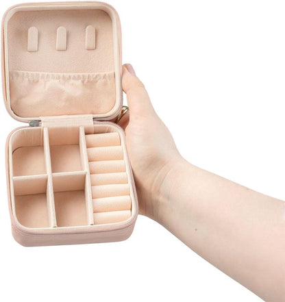 Figure Skating Girls Rule Light Blue Skate Jewelry Travel Case Pink