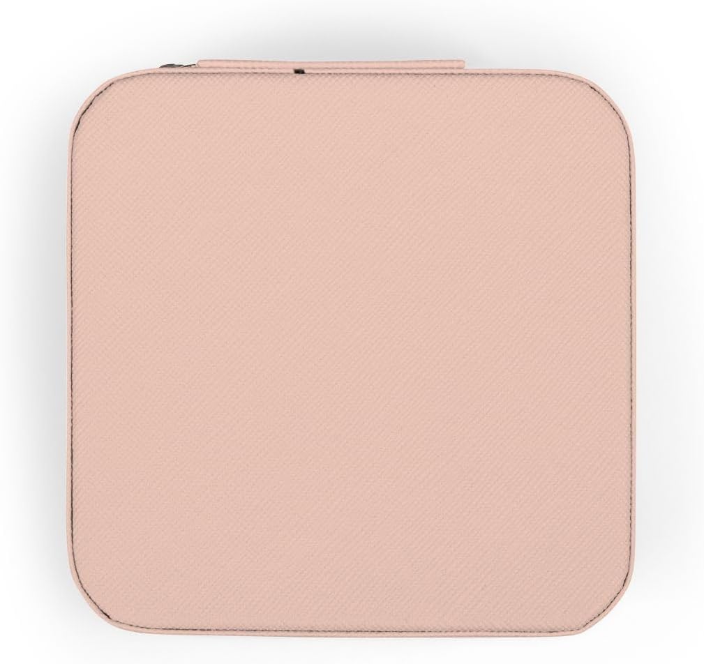 Figure Skating Girls Rule Light Blue Skate Jewelry Travel Case Pink