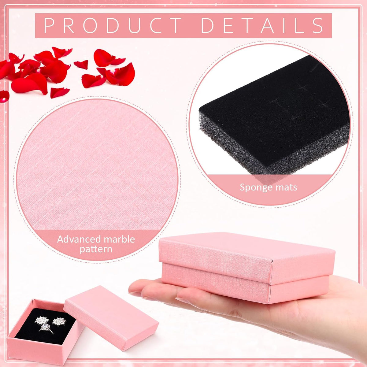 36 Pcs Jewelry Gift Boxes Cardboard Jewelry Boxes, Pink