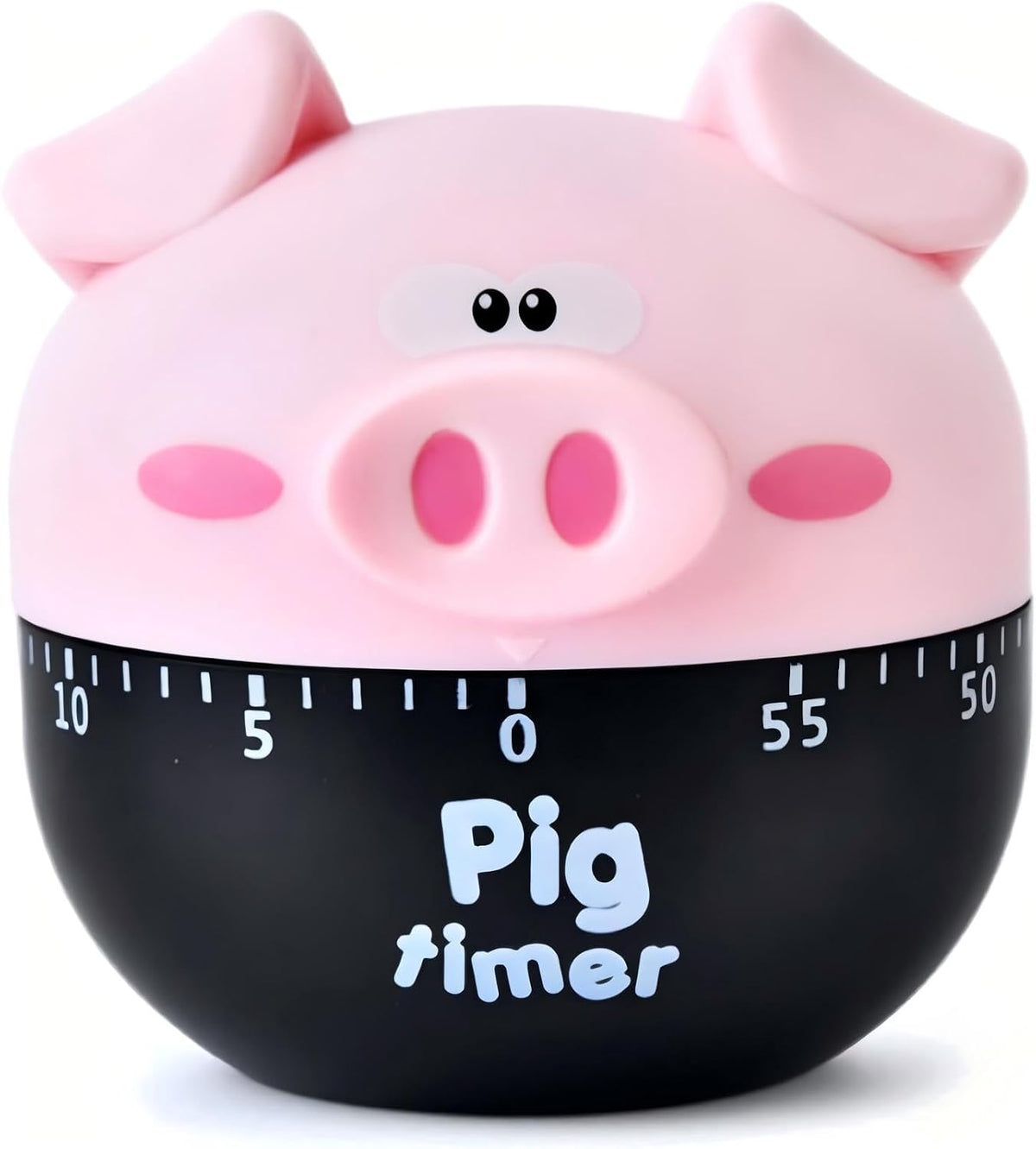 Piggy Kitchen Timer - Cute Manual Egg Timer & Baking, Kitchen timers for Cooking, Perfect for Home Chefs, Bakers & Parents (Pink)