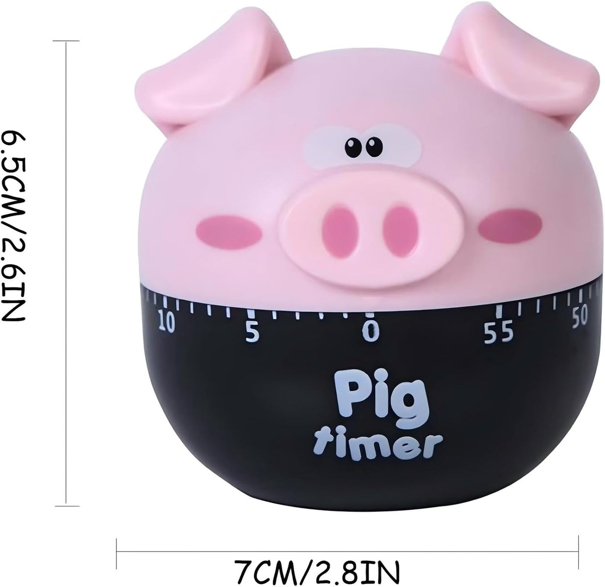 Piggy Kitchen Timer - Cute Manual Egg Timer & Baking, Kitchen timers for Cooking, Perfect for Home Chefs, Bakers & Parents (Pink)