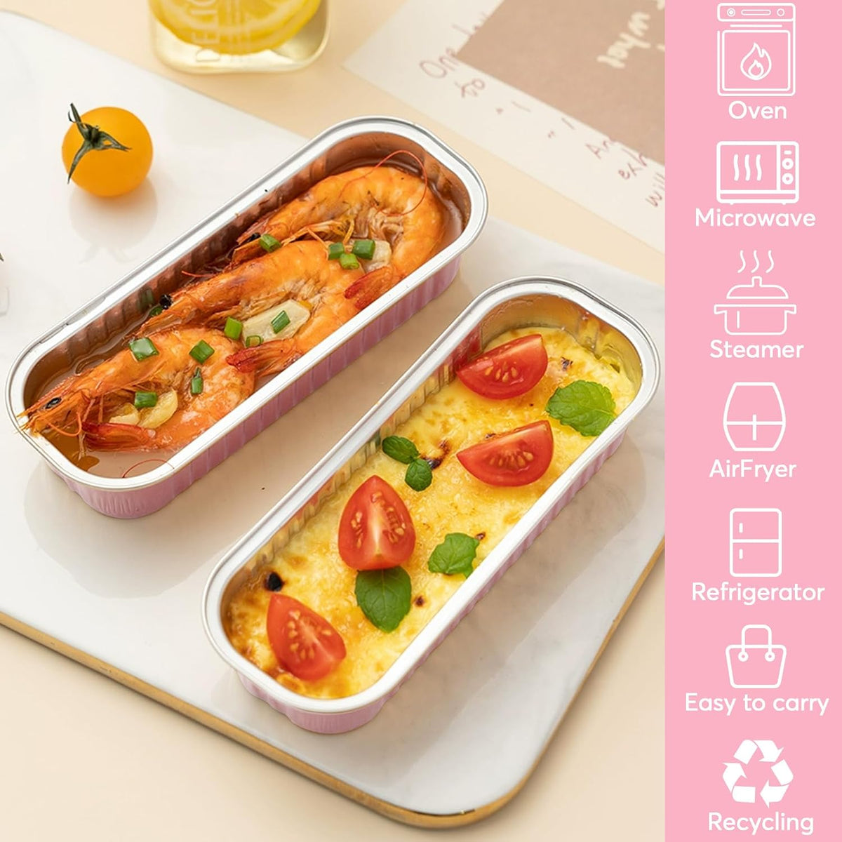 100 Pack Mini Loaf Pans with Lids and Spoons,6.8oz Pink Small Loaf Pans