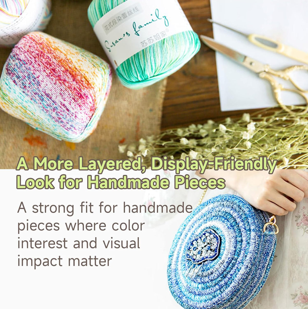 Fancy Dyed Lace Yarn 3 Packs- 3 x 50g - Peach Soda