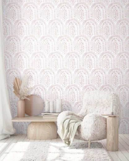 Pink Peel and Stick Wallpaper Boho Wall Paper Peel and Stick Modern Contact Paper Self Adhesive Wallpaper for Bedroom and Bathroom Removable Cabinet Shelf Liner Vinyl 17.3”X118.1”