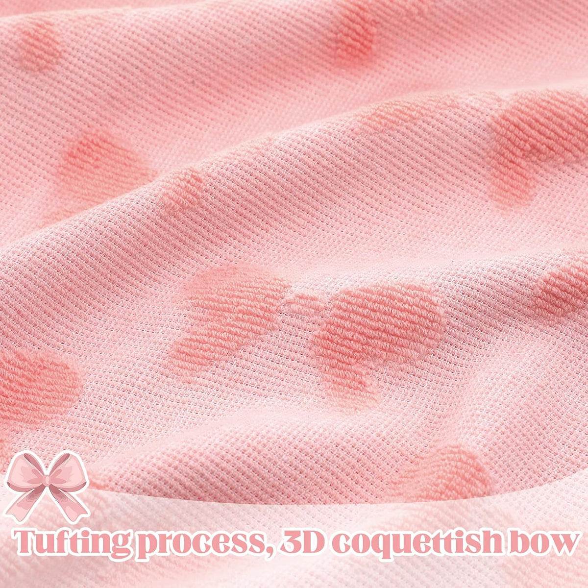 Set of 3 Pink Bow Hand Towels Coquette Hand Towels for Bathroom 30 x 17 Inch Pink Bowknot Gifts Turkish Tufted Cotton Soft Absorbent Supplies for Kitchen Bathroom Women Girls