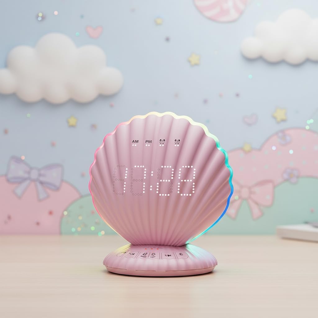 Alarm Clock for Heavy Sleepers,Bluetooth Speaker with LED Light