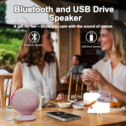 Alarm Clock for Heavy Sleepers,Bluetooth Speaker with LED Light