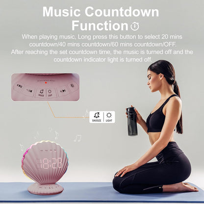 Alarm Clock for Heavy Sleepers,Bluetooth Speaker with LED Light