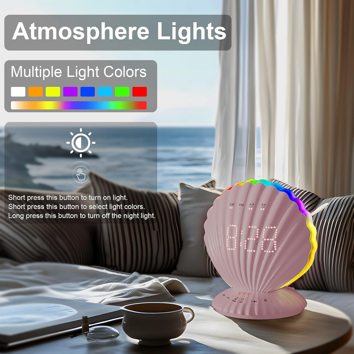 Alarm Clock for Heavy Sleepers,Bluetooth Speaker with LED Light