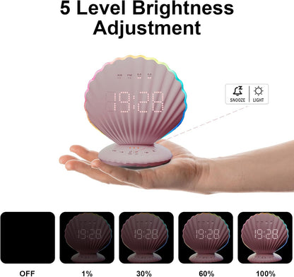 Alarm Clock for Heavy Sleepers,Bluetooth Speaker with LED Light