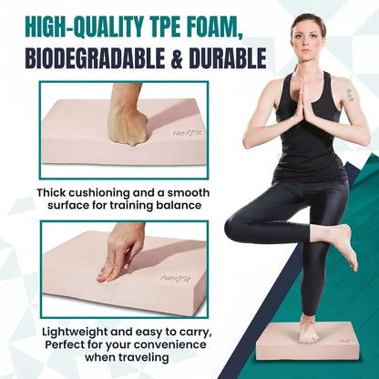 High-Density Balance Pad - Durable TPE Foam Balance Pad Physical Therapy, Foam Exercise Pad with Non-Slip Surface, Lightweight for Home & Gym Workouts, Core Strength & Balance Enhancement
