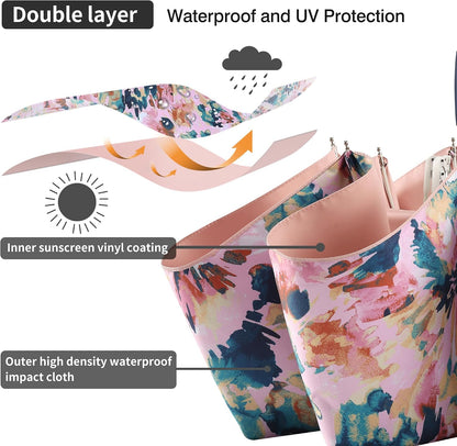 Sun Umbrella Blocking UV Protection Compact Auto Folding Parasol