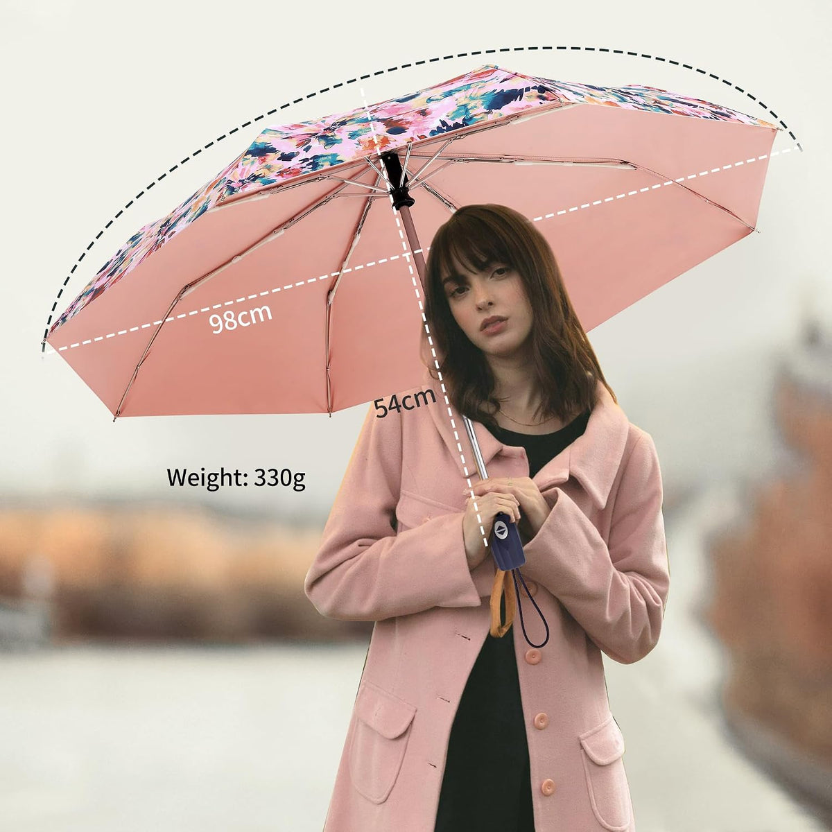 Sun Umbrella Blocking UV Protection Compact Auto Folding Parasol