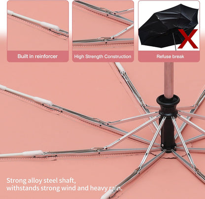 Sun Umbrella Blocking UV Protection Compact Auto Folding Parasol