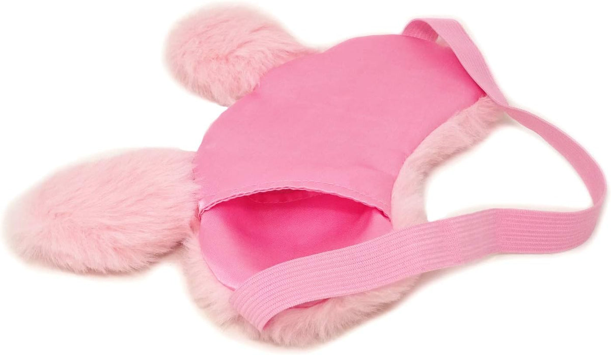 Plush Rabbit Sleeping Eye Mask Cute Cartoon Animal Eye Mask for Little Girls (Pink)
