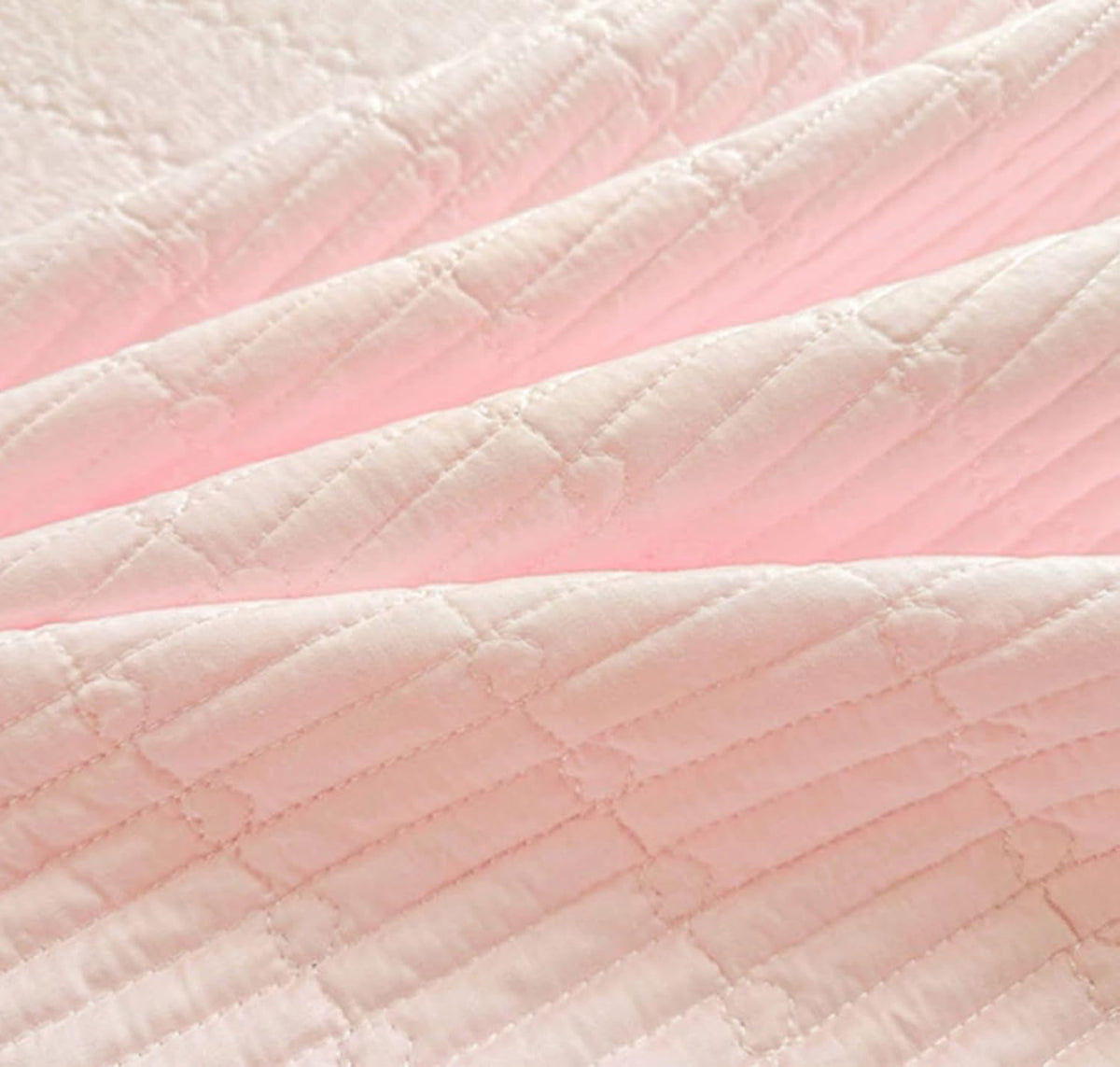 100% Cotton Ruffle Pillow Case, Pack of 2 Lace Ruffled Pillow Covers, Soft Quilted Pillowcase Decorative Pillow Shams for Bed (Pink)